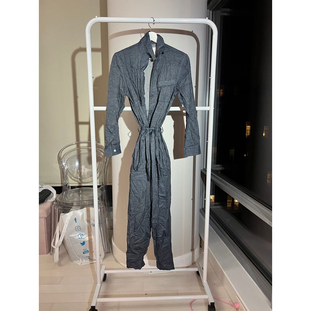 Denim Blue Tie Waist Jumpsuit